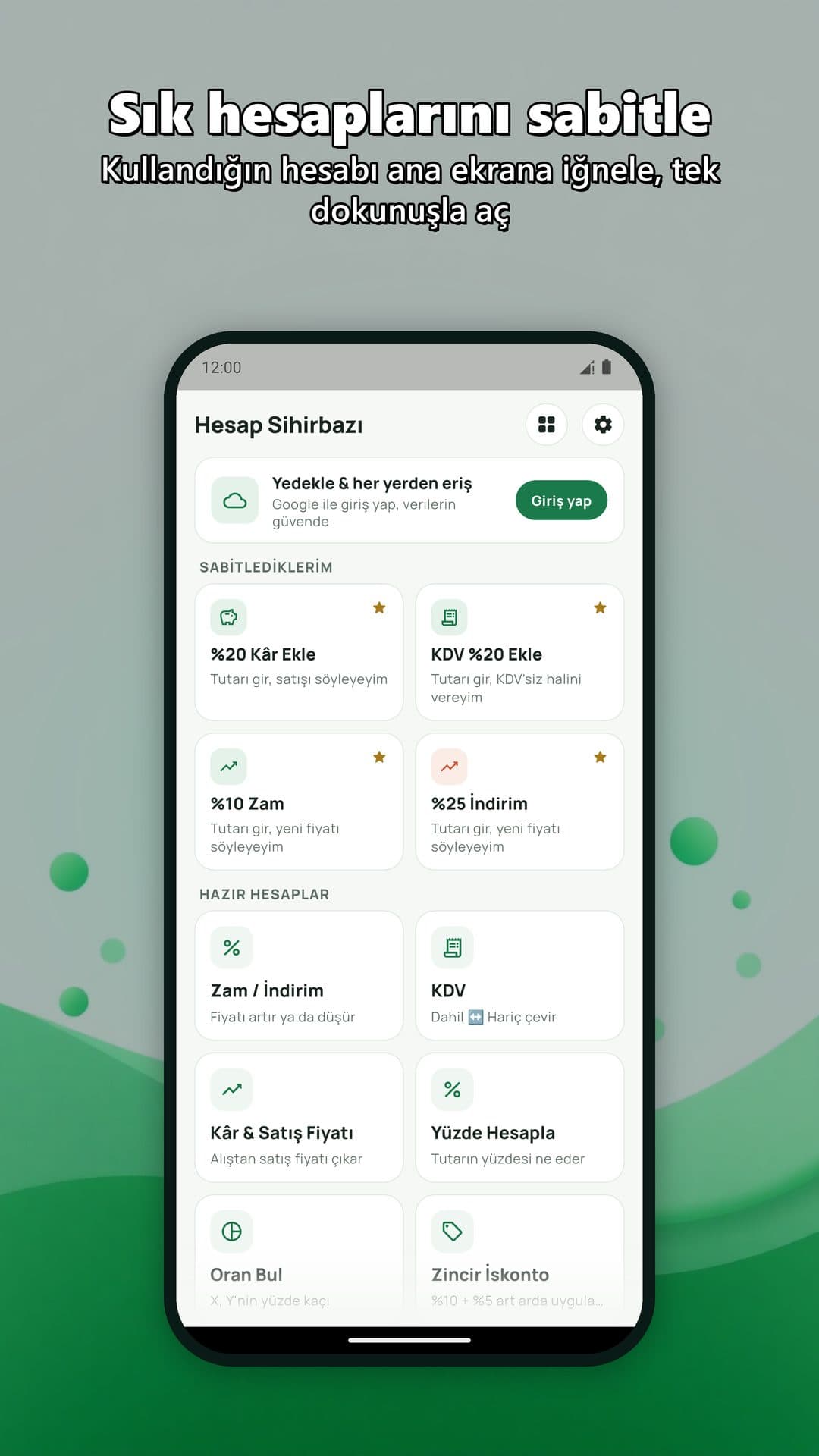 Hesap Sihirbazı screenshot